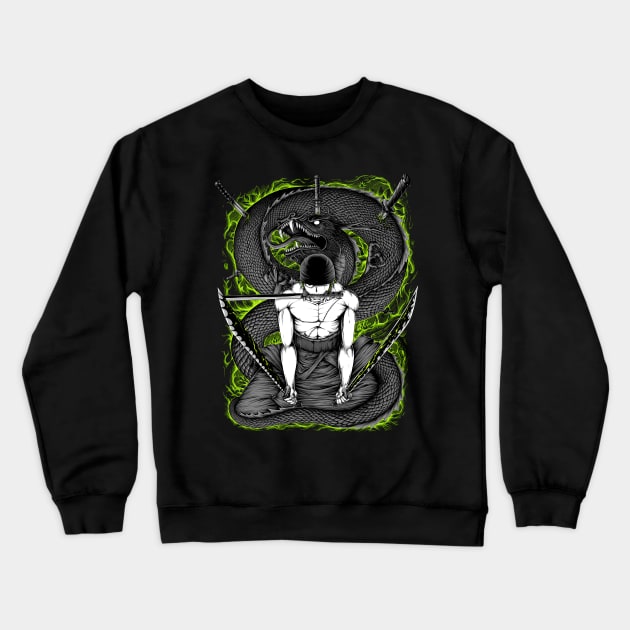 One Piece - Zoro Crewneck Sweatshirt by d.legoshin.art